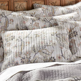 Levtex Home - Ophelia Quilt Set - King Quilt and Two King Shams - Floral - Taupe Grey Cream Blush - Quilt (106x92in.) and Shams (20x36in.) - Reversible - Rayon/Cotton Levtex Home