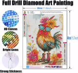 Ekuxom Chicken Diamond Painting,5D Full Drill Chicken Diamond Painting Kits,Animals Diamond Art Painting Kits Wall Decor 12x16inch, B11851 Ekuxom
