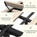 LARMACE Queen Size Bed Frame with 4 Storage Drawers and Tufted Headboard Linen Upholstered Platform Bed Frame with Heavy Duty Wood Slats, No Box Spring Needed, Easy Assembly, Beige LARMACE