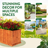 Idzo Wooden Window Box 40 in, Spacious Wooden Planter Boxes with Convenient Drainage Holes, Durable Oil Coated Window Box for Flowers & Plants, Decor Garden, Balcony, Backyard, Easy Assembly IDZO