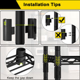 GIOTORENT 5-Wire Garage Shelving Storage Shelves, Metal Shelf Organizer 1750Lbs Capacity, Kitchen Storage Adjustable Shelf for Laundry Bathroom Pantry Closet, Black 36.2''L x 14''W x 72.3''H GIOTORENT