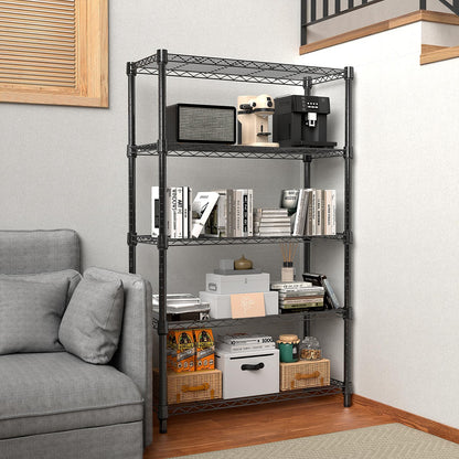 MZG 1250 lbs Storage Shelving Utility Shelving Unit 5-Tier Utility Shelving Unit Steel Organizer Wire Rack for Home,Kitchen,Office (13.7" D x 23.6" W x 62.4" H)