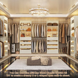 Aheaplus Closet System, 6-15Ft Closet Organizer with 8 Wooden Drawers, Wood Closet Organizer System with Tower, Walk-in Closet Organizer Wardrobe Garment Clothes Rack with 4 Hanging Rods, White Oak Aheaplus