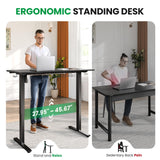 SIAGO Electric Standing Desk Adjustable - 55 x 24 Inch Sit Stand up Desk with Cable Management - 3 Memory Preset Adjustable Height Table SIAGO