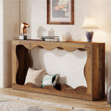 Tribesigns 63 Inches Farmhouse Console Table with Storage, Couch Table Behind Sofa, Long Entryway Sofa Station, Narrow Console Stand, Hallway Stand for Entryway Living Room, Mix Brown Tribesigns