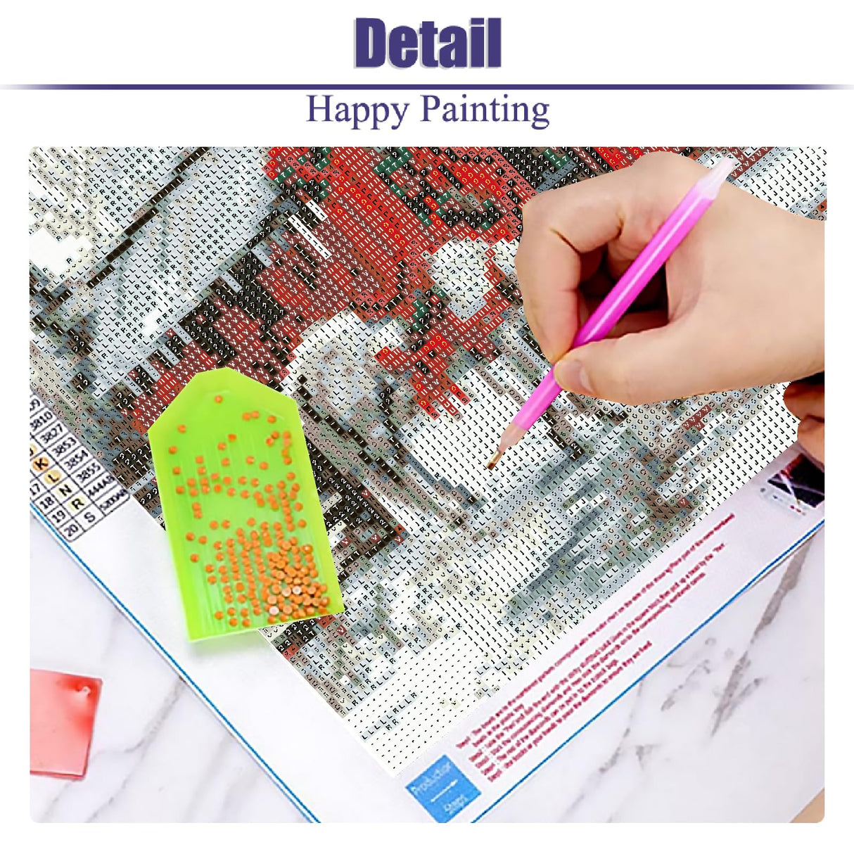 LWZAYS Christmas Diamond Art Kits for Adults, DIY Christmas Warehouse and Horse Diamond Painting for Adults Beginners, Full Round Drill Crystal Craft Kits for Home Wall Decor Present 14x14inch LWZAYS