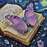 Butterfly Diamond Art Paintings Magic Book Diamond Painting Kit for Adults Beginners DIY Starry Sky Round Diamond Dots 5D Full Drill Painting Kit Craft Kits for Adults Home Wall Art 13.78x13.78 Inch PINFFSHU