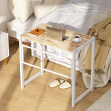 GreenForest Folding Desk No-Assembly,31.5 in Small Desk for Small Spaces Computer Desk for Home Office,Space Saving Foldable Table Study Writing Desk,Oak White GreenForest