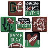 Nilyzit 6pcs DIY Football Diamond Painting Coasters Kits for Adults Small Western Diamond Art Kits for Beginners Football Coasters Paint-by-Number Kits Crystal Art Nilyzit