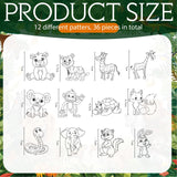 Lewtemi 36 Pcs Create Your Own Window Art Suncatcher Kits for Kids Animal Craft Suncatcher Paint with 24 Suction Cups for Ornament Painting Kids Classroom Party Activities Lewtemi