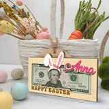 Easter Personalized Money Gift Holder - Custom Name Wooden Easter Gift Card Money Holder for Boys Girls, Hanging Easter Gift Card Holder Gifts V-DECORPARKS