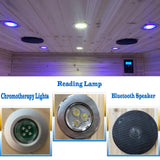 LTCCDSS Outdoor Sauna 5-6 Person Far Infrared Sauna Low EMF | Withstand Temp -5℉-104℉, Outdoor Indoor Wooden Sauna Room for Home-18 Low EMF Boards-Canadian Hemlock-Chromotherapy-Bluetooth Speaker LTCCDSS