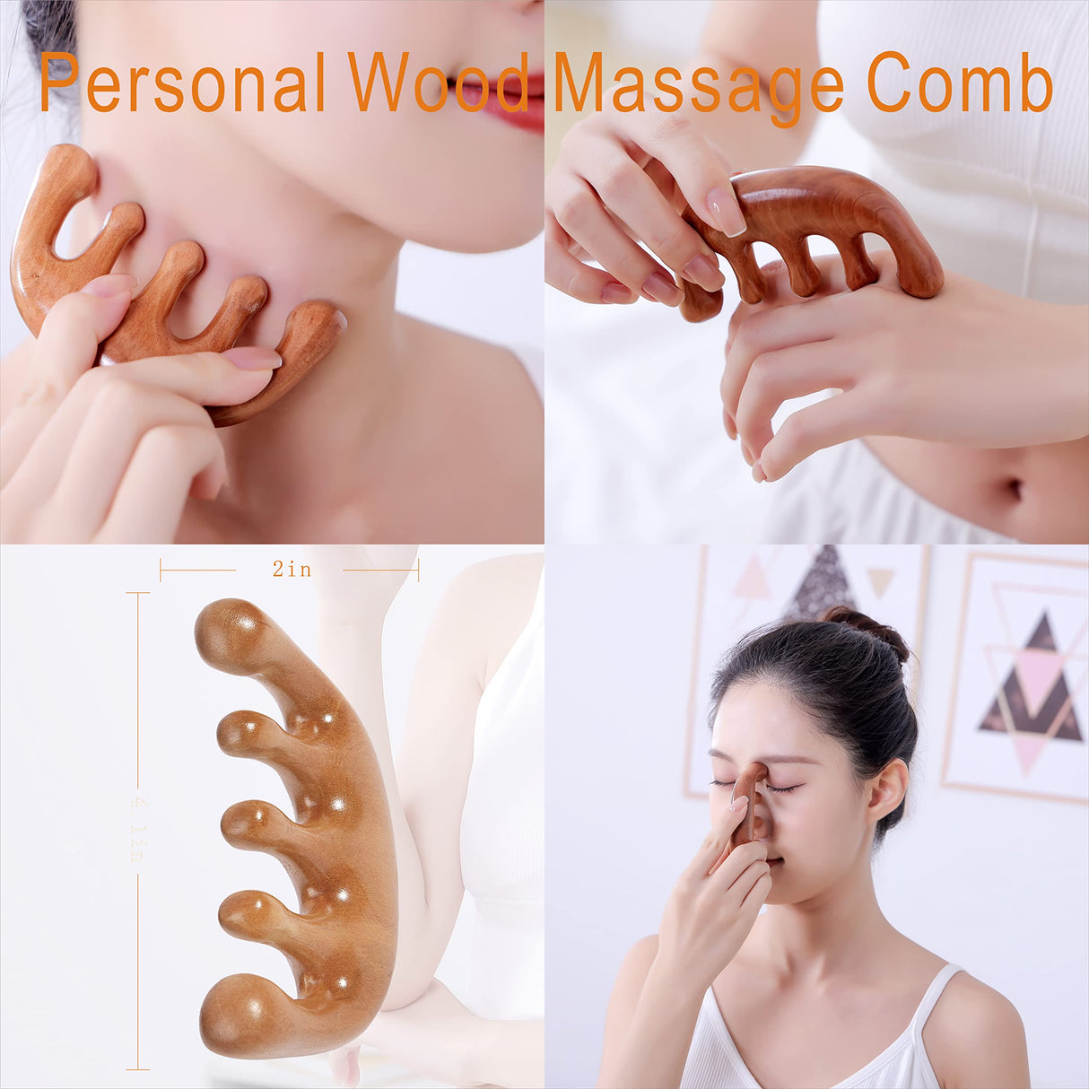 OYAMEQICH Wood Therapy Massage Tools Maderoterapia Kit Body Sculpting Tools for Lymphatic Drainage and Anti-Cellulite .Wood Massager Roller Rpoe for Back and Muscle Pain Relief (Medium) OYAMEQICH