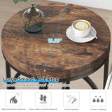Tribesigns Modern Round End Table with Thick Wood Top, 20”Sofa Side Table Cocktail Table with Unique Black O-Shaped Base, Midcentury Accent Table Nightstand for Living Room Bedroom Tribesigns