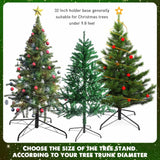 Roowest Christmas Tree Stand Replacement Artificial Xmas Tree Base Folding Rotating Metal Tree Stand Holder for Christmas Tree(32 Inch,Green) Roowest