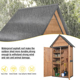 Aivituvin Storage Shed Outdoor Cabinet with All-Around Strong Metal Frame Wooden Tool House with Adjustable Shelfs and Floor,Waterproof Roof (Brown) Aivituvin