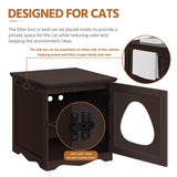 Yaheetech Cat Litter Box Enclosure, Litter Box Furniture Hidden with Towel Bar, Wooden Cat Washroom, Dog Proof Cat Litter Box Cabinet, Indoor Cat House, Side End Table, Espresso Yaheetech