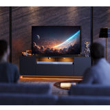 WLIVE TV Stand for 65 Inch TV, Modern Entertainment Center with LED, 58" TV Console with Storage Cabinet, TV Stands for Living Room, Black WLIVE