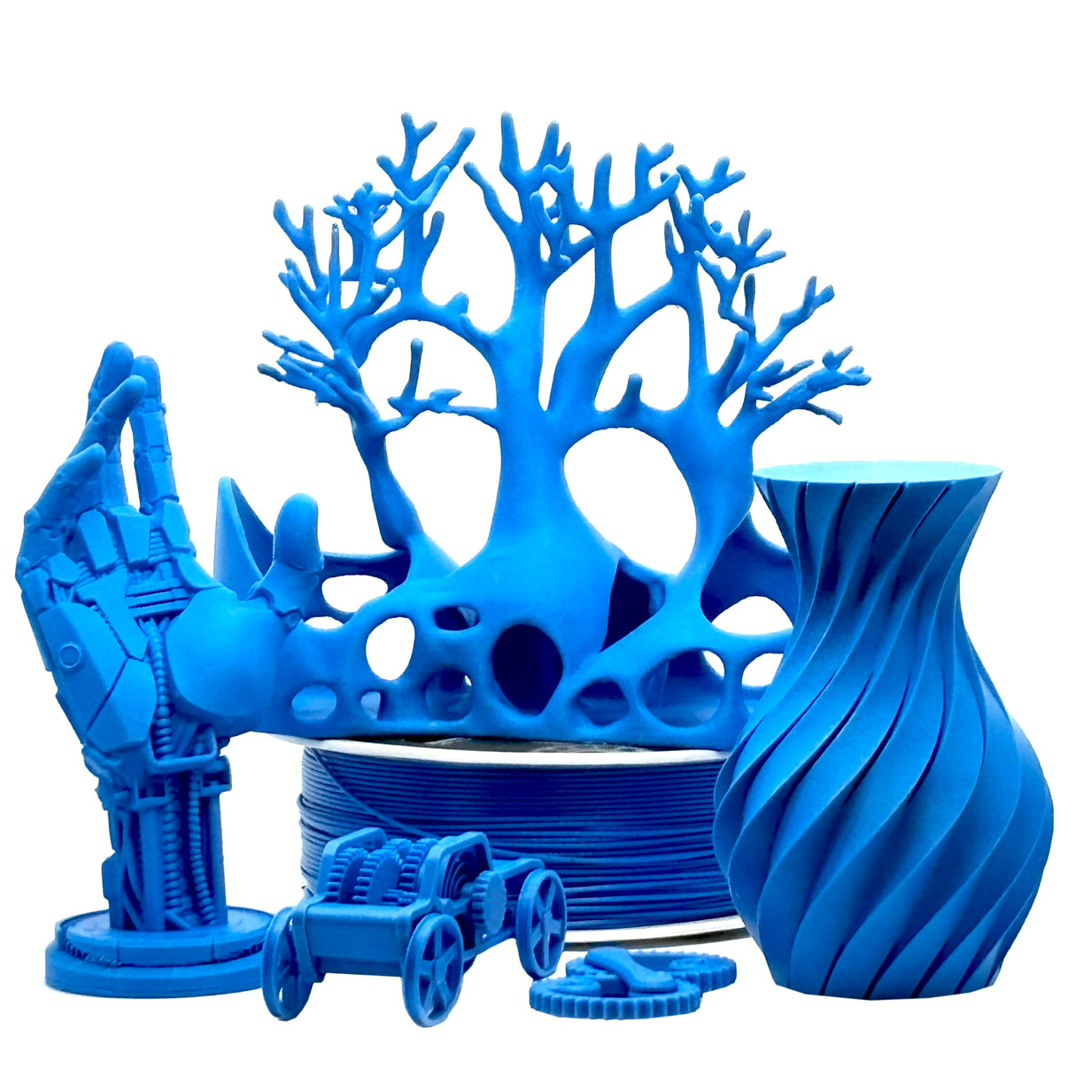 Glass Fiber PETG Filament 1.75mm,High Rigidity & Strength,Excellent Dimensional Stability,Weather Resistant & Durability,Compatible with Bambu LAB, K1C,QIDI MAX3 FDM 3D Printers,1 KG,Blue Filaxix