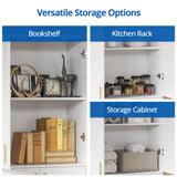 Cozy Castle 71" Tall Kitchen Pantry, Freestanding Pantry Cabinet with Adjustable Shelves and Doors for Kitchen, Dining Room, White Cozy Castle