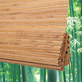 Chaudix Cordless Bamboo Shades, Blackout Bamboo Roman Blinds, Extra Width Privacy Wooden Blind, Sun Shade for Bedroom, Living Room, Dining Room, Acorn PS-043 Chaudix