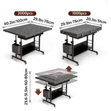 Tektalk 2000 Piece Foldable Felt Jigsaw Puzzle Table with Height Adjustment, Puzzle Board for Adults with 2 Cover & 8 Sorting Trays/Drawers, Easel with Legs, Enclosed with 4 Roller Wheels - Dark Gray Tektalk
