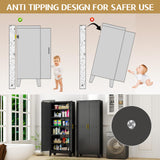 GAIOUS 75.2" Tall Storage Cabinet, Pantry Storage Cabinet with 2 Door and 5 Adjustable Shelves, Black Kitchen Food Storage Cabinet, Metal Utility Cabinet for Kitchen, Dinning Room, Laundry Room GAIOUS