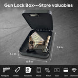 YIYITOOLS Pistol Safe, Portable Travel Gun Safe, Handgun Lock Box with Combination Lock for Home Desk Bedside Car, Black YIYITOOLS