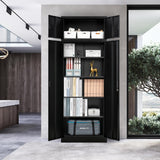 YEEZER Steel Storage Cabinet, 87" Tall Large Locking Metal Storage Cabinet with 4 Adjustable Shelves, 2 Doors and Lock for Home, Office, Gym and Garage (Black) YEEZER