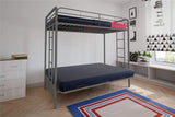DHP Sammie Twin over Futon Metal Bunk Bed, Silver DHP