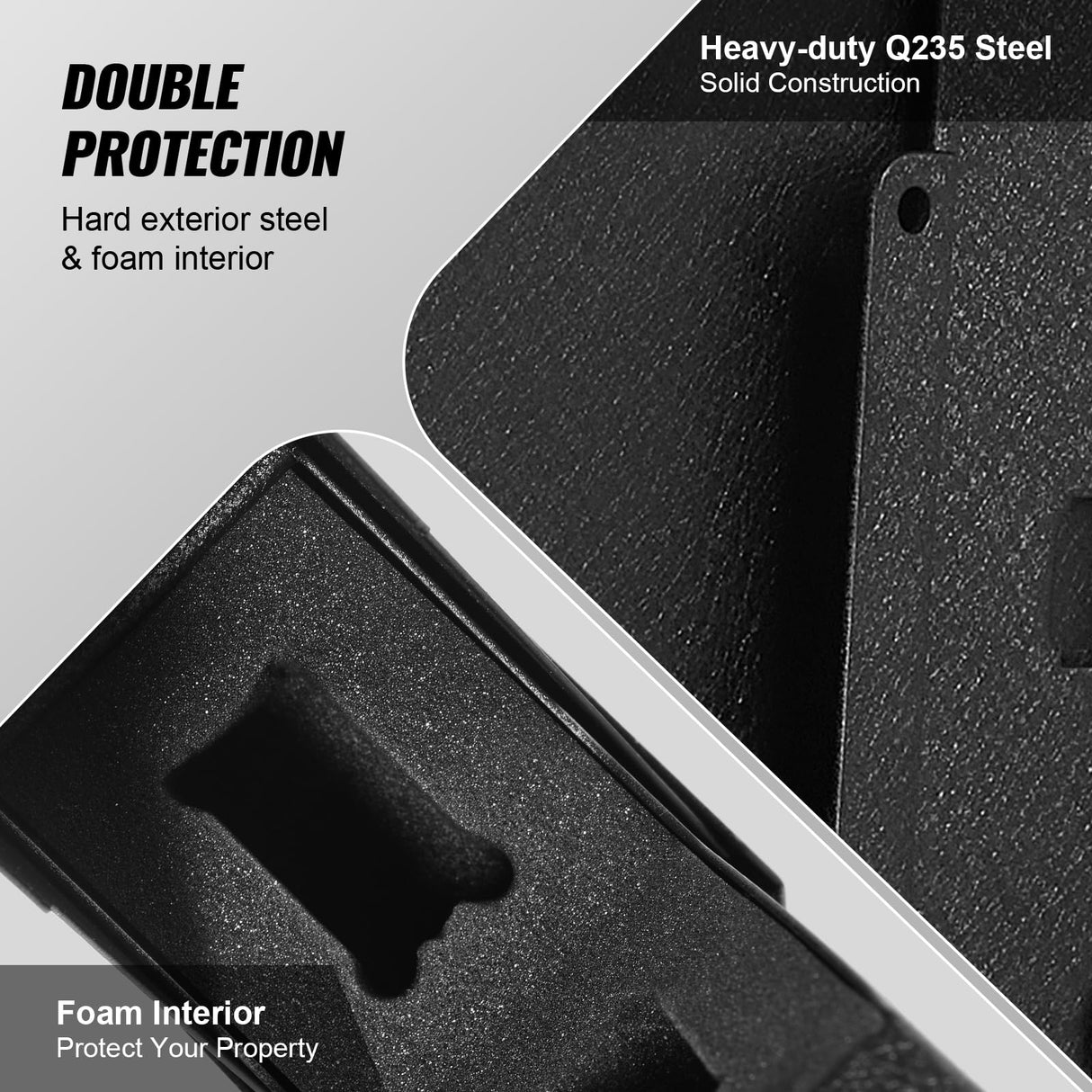 VEVOR Mounted Gun Safe for Pistols, Biometric Gun Safe with Three Quick Access Ways of Fingerprints, Passwords and Keys, Handgun Safe for 1 Pistol for Home, Bedside, Nightstand, Wall VEVOR