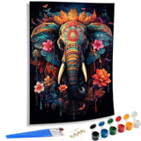 SKRYUIE Paint by Numbers Kit for Adults Beginner Elephant, Acrylic Flower Oil Painting by Numbers Kits with PaintBrushes Paintwork Art Crafts Canvas for Home Decor 16x20 inch SKRYUIE