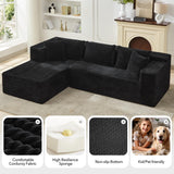 106" Cloud Sectional Couch with l-Shape Chaise,Modern Modular Sofa with Deep Seat, Upholstered Couches for Living Room Bedroom,No Assembly Required,Black GarveeHome