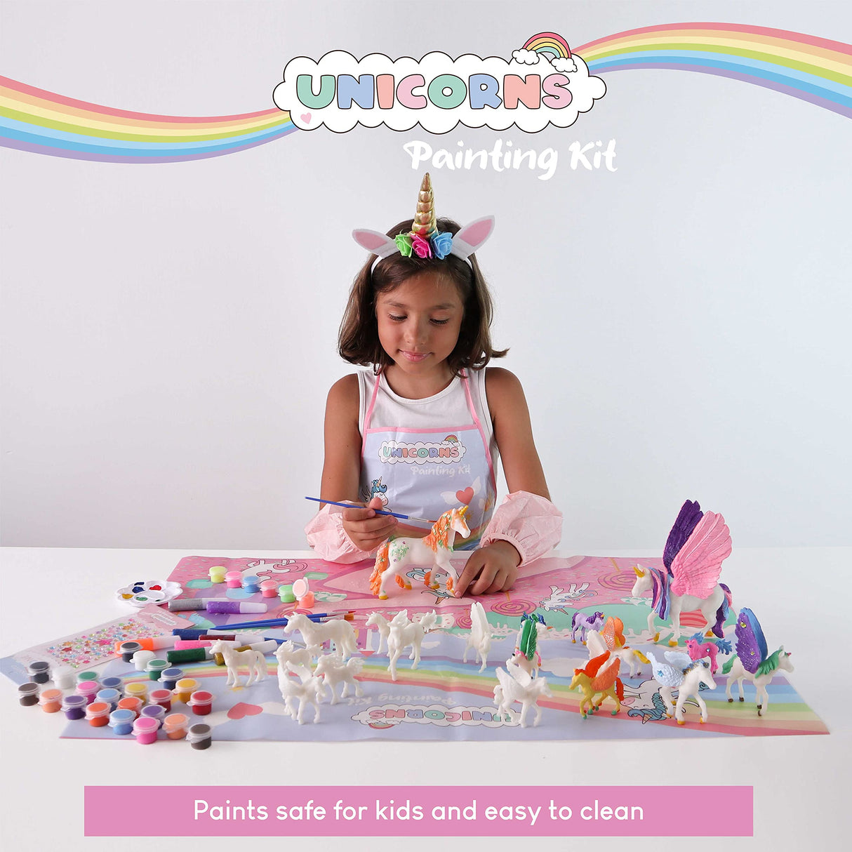 BONNYCO Unicorns Gifts for Girls Painting Kit with 18 Figurines Painting for Kids with Glow in The Dark | Girl Toys 3 4 5 6 7 8 9 10 Years Crafts Kids Gifts Birthday Christmas | Unicorn Toys Niñas BONNYCO