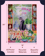 Elena Essex Puzzles for Adults 500 - Cat in The Window | 500 Piece Puzzles for Adults | Jigsaw Puzzles 500 Pieces | Cat Puzzle | Puzzles Size 18x24inches Elena Essex