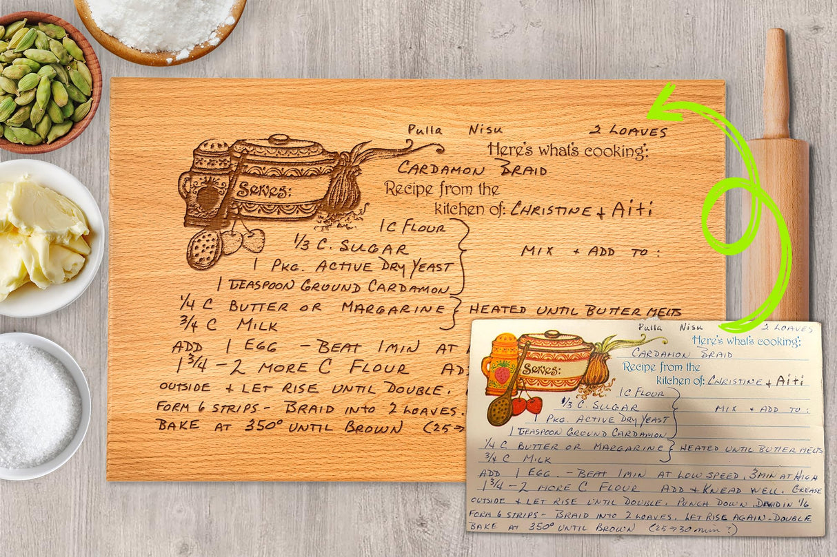 Mom and Grandma Handwritten Recipe Cutting Board, Personalized Family Recipe Cutting Board, Engraved keepsake gift, Mother's day gift for Mom and Mother in Law, Family Heirloom Gift for Grandma Generic