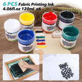 Ecoofor Screen Printing Kit – 53pcs All-in-One Set with 50W UV Exposure Lamp,3 Size Wood Screen Printing Frames, 6 Colors Screen Printing Ink, 15 A4 Size Inkjet Transparency Films Ecoofor