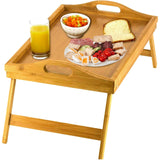 Home-It Large Bed Table Tray with Folding Legs - Breakfast Tray with Handles - Bamboo Bed Tray for Bed, Sofa, Eating and Laptops, Snacking and Working HOME IT