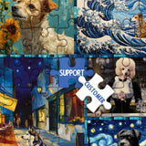 Dog Puzzles for Adults 1000 Piece, Puppy Animal Jigsaw Puzzle, Classic Artists Dog Collage Puzzles for Adults IdeaBazar