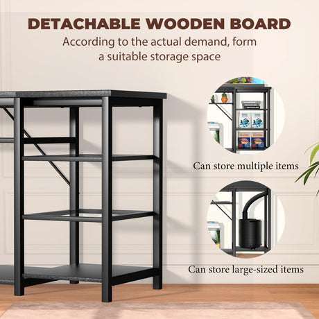 GRLEAF 55-75 Gallon Aquarium Stand: 1200LB Capacity, Built-In Power Outlets, 3-Tier Shelves for Fish Tank Accessories Storage, Heavy-Duty Steel/Wood Hybrid for Fish & Reptile Tanks | Excludes Tank GRLEAF