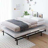 King Metal Bed Frame, 7 Inch Low Heavy Duty Platform Bed Frames King Size for Box Spring and Mattress, Easy Assembly, Noise-Free, Adjustable, Black Mashomdec