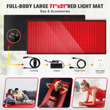 Red Light Therapy Mat for Body, 71"x 31" Red Light Therapy Blanket Red Near Infrared 660nm 850nm Full Body Pad, 1280 LEDs Infrared Light Therapy for Body for Pain Relief, Improved Sleep GMOWNW