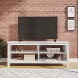 Panana TV Stand, 4 Cubby TV Stand for 60 inch TV, Farmhouse Television Stands Entertainment Center Media Stand with Storage TV Table Stand for Living Room (White 55 inches) Panana
