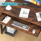 ALISENED 31.5" Computer Desk with Hutch, Office Desk Study Table Writing Desk Workstation PC Table for Home Office, Space Saving Design ALISENED