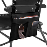 Yaheetech 26in Rocking Chair Outdoor Zero Gravity Folding Chairs Rocking Chairs Foldable Outdoor Reclining Lounge Chair for Outside Lawn with Cupholder/Pillow Ergonomic Design for Rest, Black Yaheetech