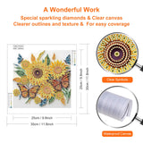 Stalente Diamond Painting Kits for Adults Sunflower, 5D Special Shape Diamond Art Kits for Beginners, Crystal Rhinestones Diamond Painting for Home Wall Decoration Gift 12×12inch, Butterfly Stalente