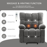 Massage Recliner Chair for Adults with Lumbar Heating Rocker Recliners with 2 Cup Holders and USB Charge Port for Living Room KWKSV