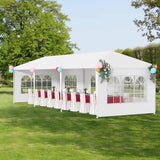 10’ x 30’ Party Tent Portable Outdoor Canopy Tent Sturdy Pop Up Gazebo with 5 Removable Walls Easy Assembly Outdoor Tents for Parties Wedding Event Backyard Patio, White PayLessHere