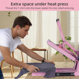 15x15 Inch Heat Press Machine with Slide-Out Drawer, Manual Clamshell Design, Digital Temp & Timer Control, Pink 1400W Heat Transfer Machine for T-Shirts, Vinyl, Fabric, DIY Projects & More Sanch Ancha