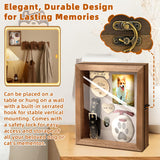 CALPALMY Pet Memorial Box - 11" x 9" Wooden Keepsake Shadow Box Kit with Paw Print Clay, Memorial Bottle & Photo Frame – Pet Loss Sympathy Gift for Dogs & Cats CALPALMY